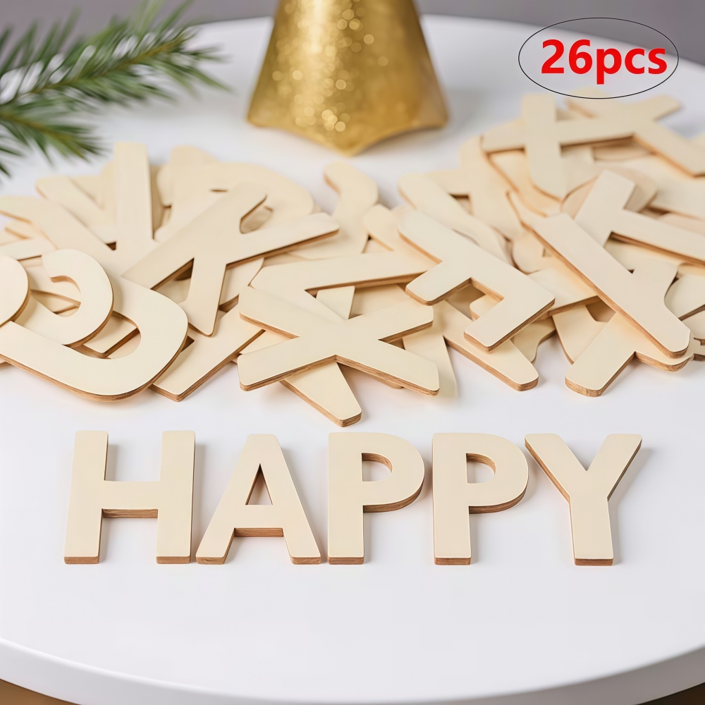 Letter Tray Desk - 26pcs Designable Wood Letters Unfinished Wood