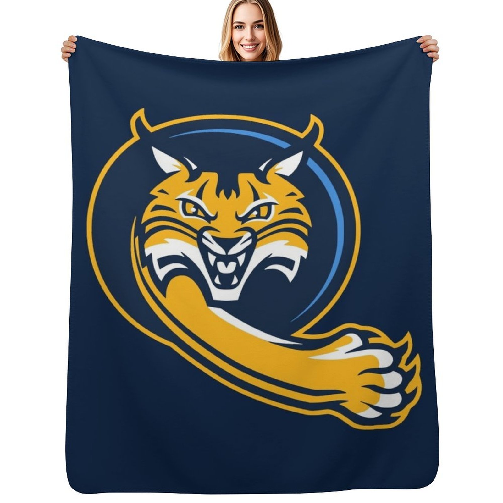 Home Office Icon - the Bobcats Quinnipiac-icon Throw Blanket Warm