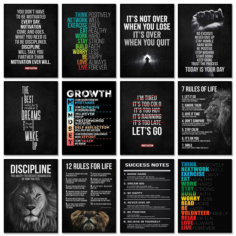 Home Office Quotes - 1pc frameless Motivational Quotes Success Poster