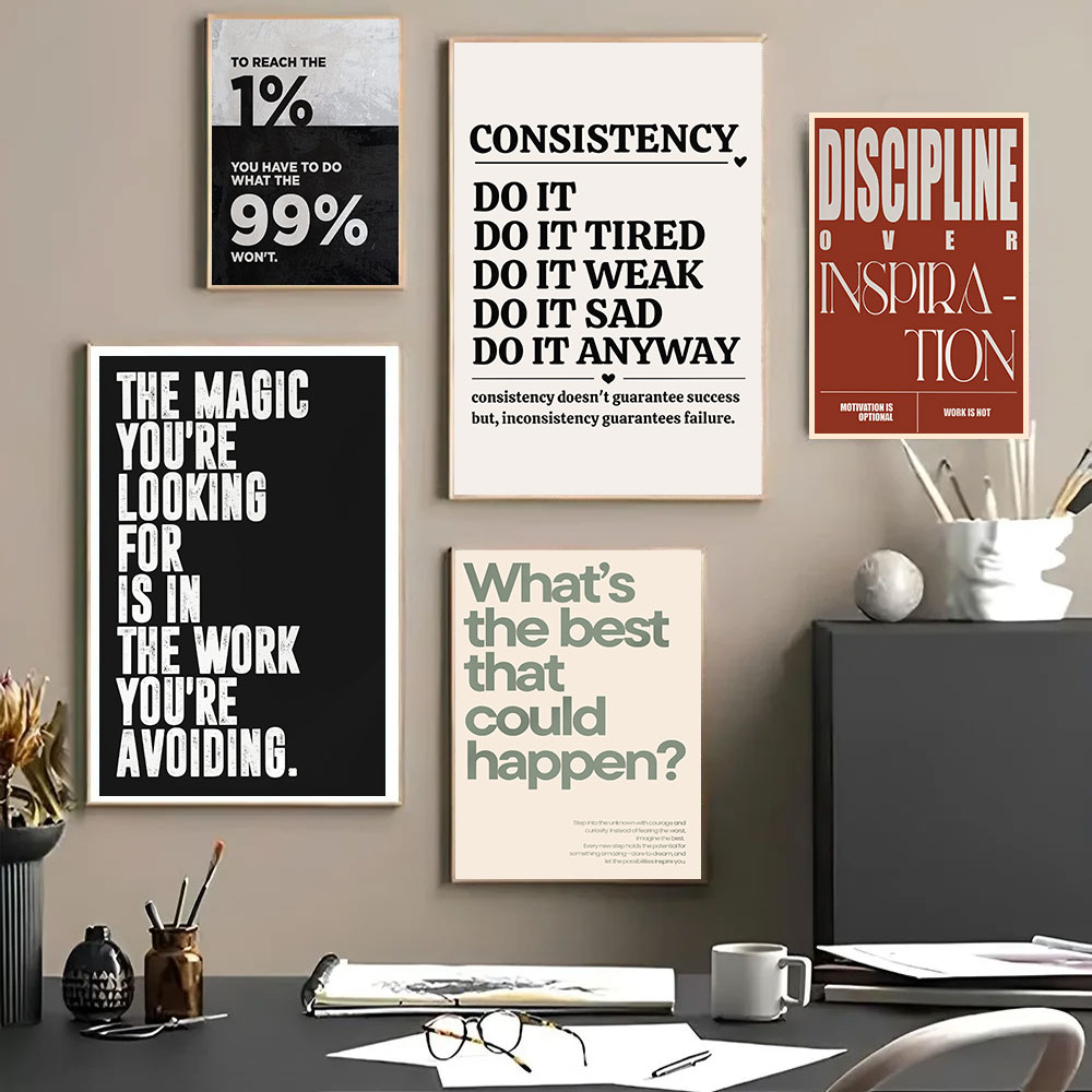 Home Office Quotes - Minimalist Motivational Quotes Inspirational Discipline Art