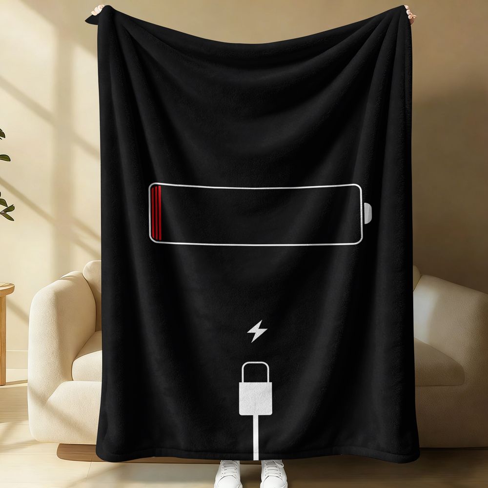 Home Office Icon - Minimalist Low Battery Charging Icon Print