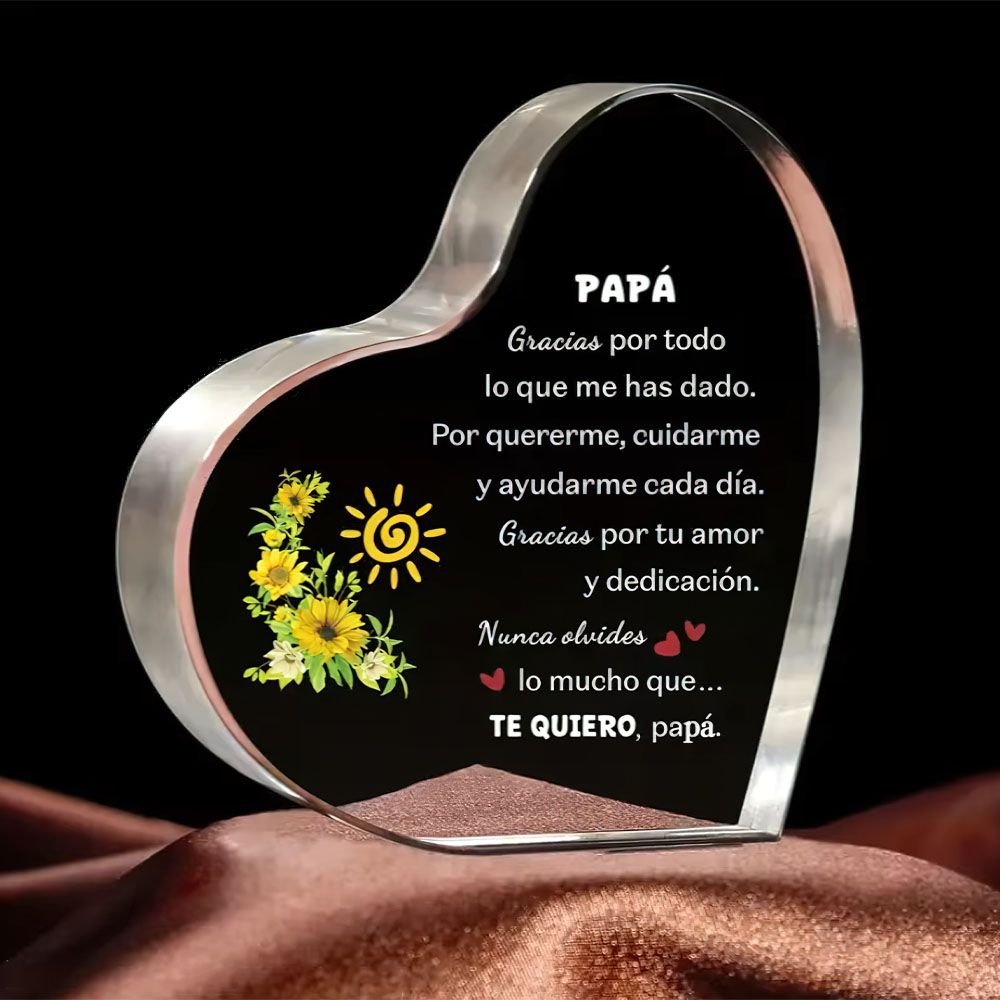 Home Office Logo - Spanish dad heart-shaped acrylic plaque decoration