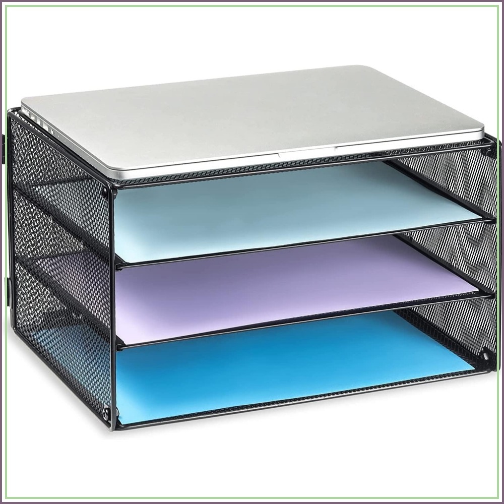Letter Tray Desk - 3-Tier Mesh Letter Tray for Desk,