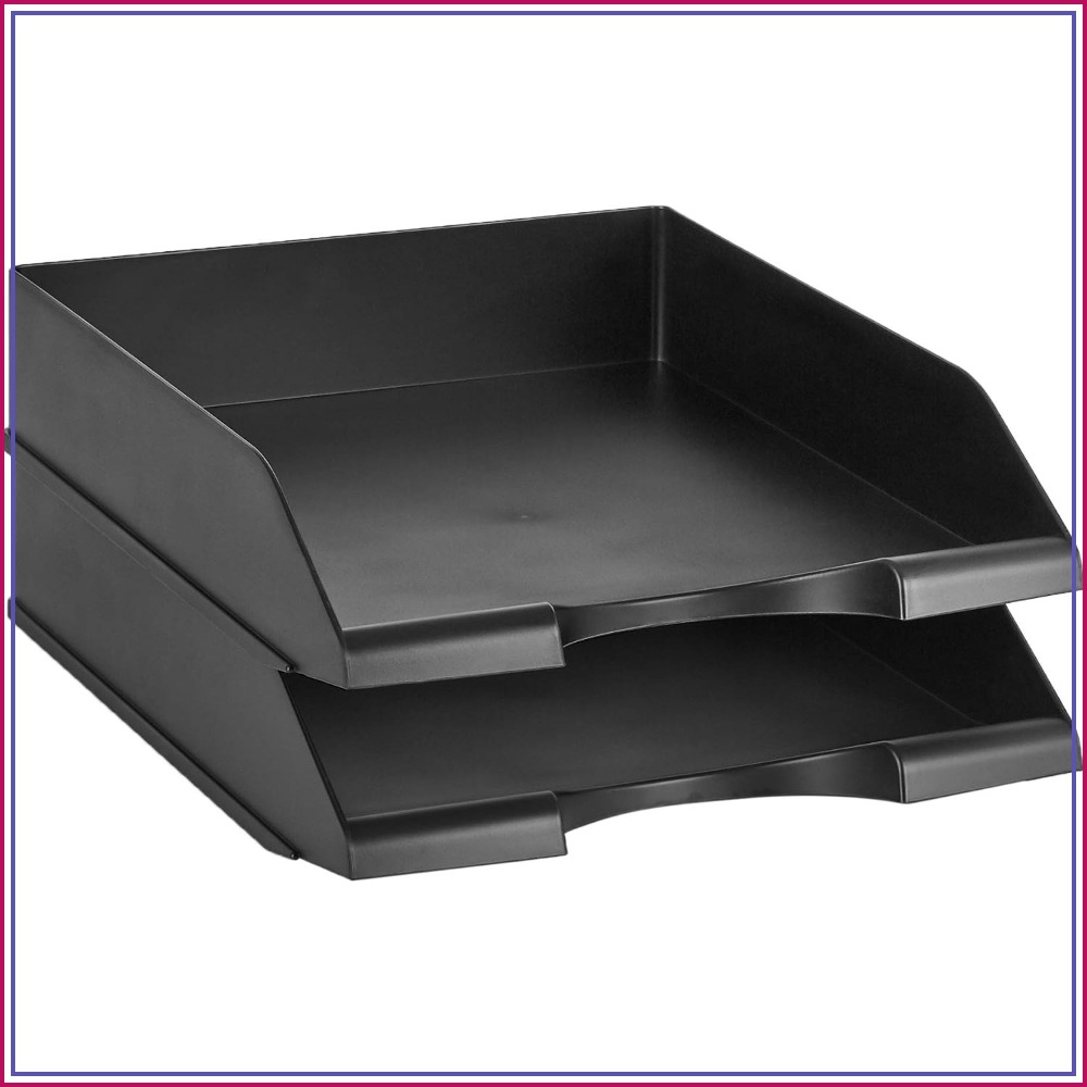 Letter Tray Desk - Stackable Desk Organizer, 2-Pack Letter Tray