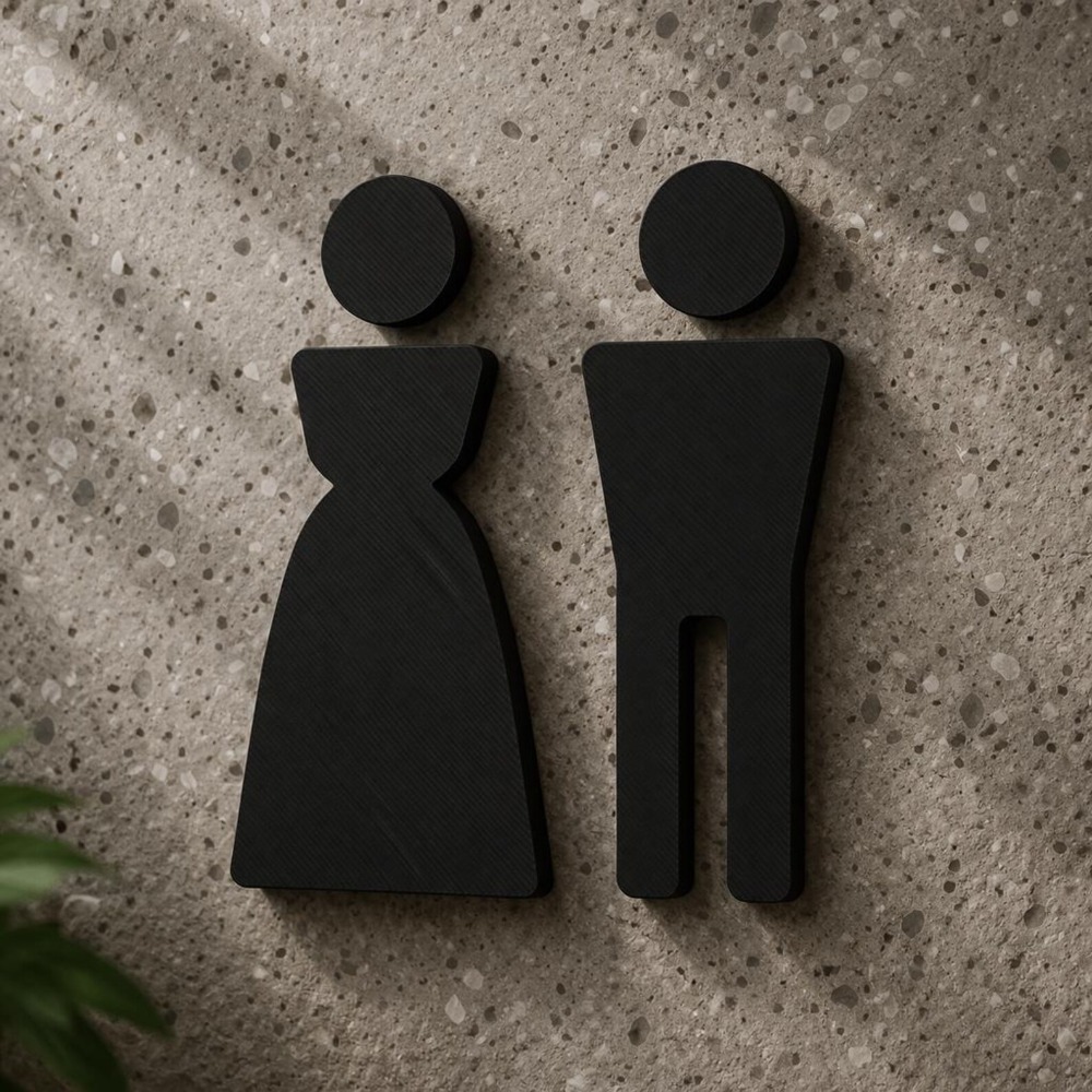 Minimalist 3D Printed Male Fem - Home Office Icon 评论和价格