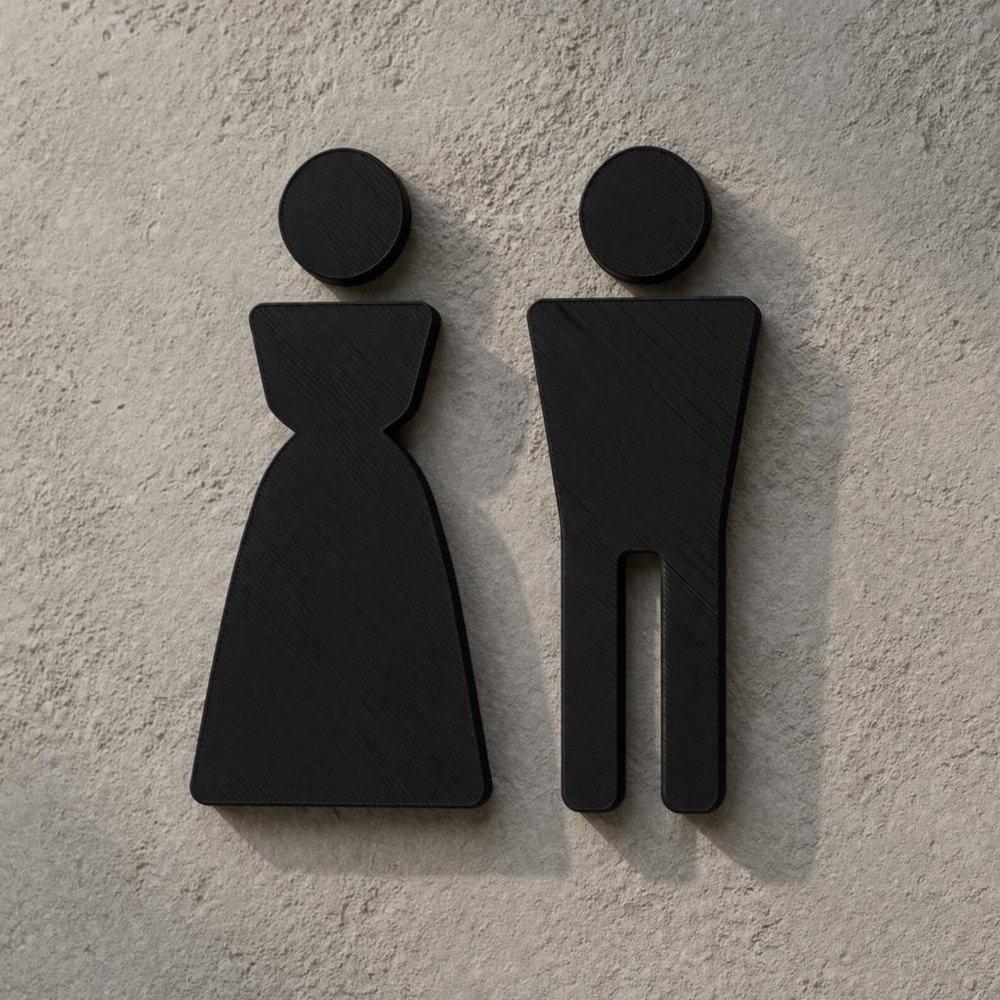 Minimalist 3D Printed Male Fem - Home Office Icon 评论和价格