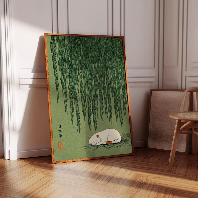 1pc Japanese Cat Under Willow  - Home Office Youtube 评论和价格