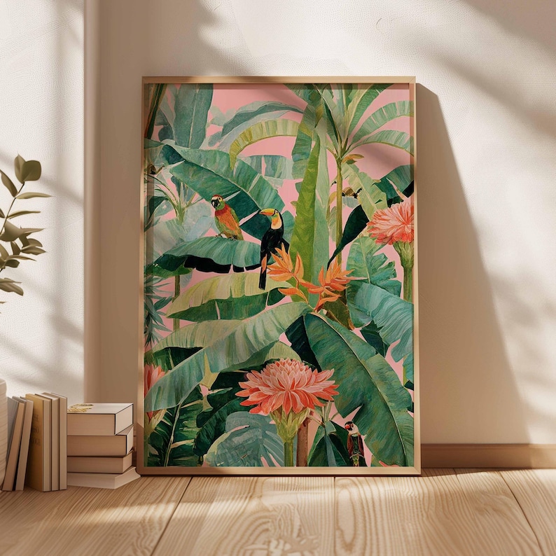 1pc Retro Tropical Canvas Post - Home Office Youtube 评论和价格