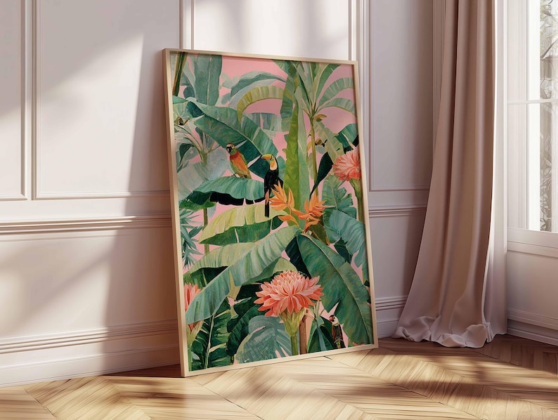 1pc Retro Tropical Canvas Post - Home Office Youtube 评论和价格