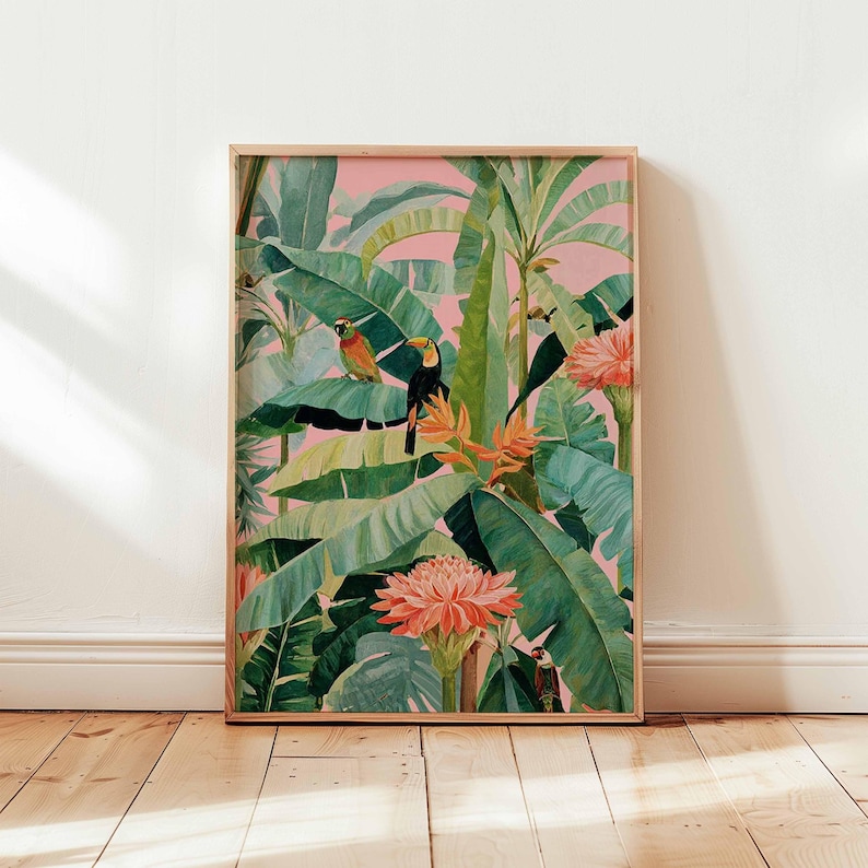 1pc Retro Tropical Canvas Post - Home Office Youtube 评论和价格