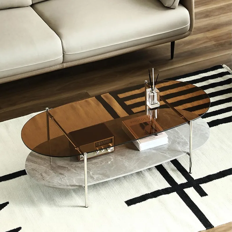 -Glass Coffee Table, 2-Tier Mo - Home Office Quotes 评论和价格