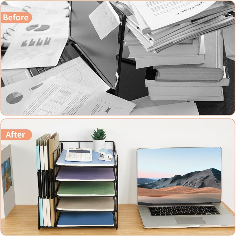 5-Tier Multi-Layer File Rack O - Letter Tray Desk 评论和价格