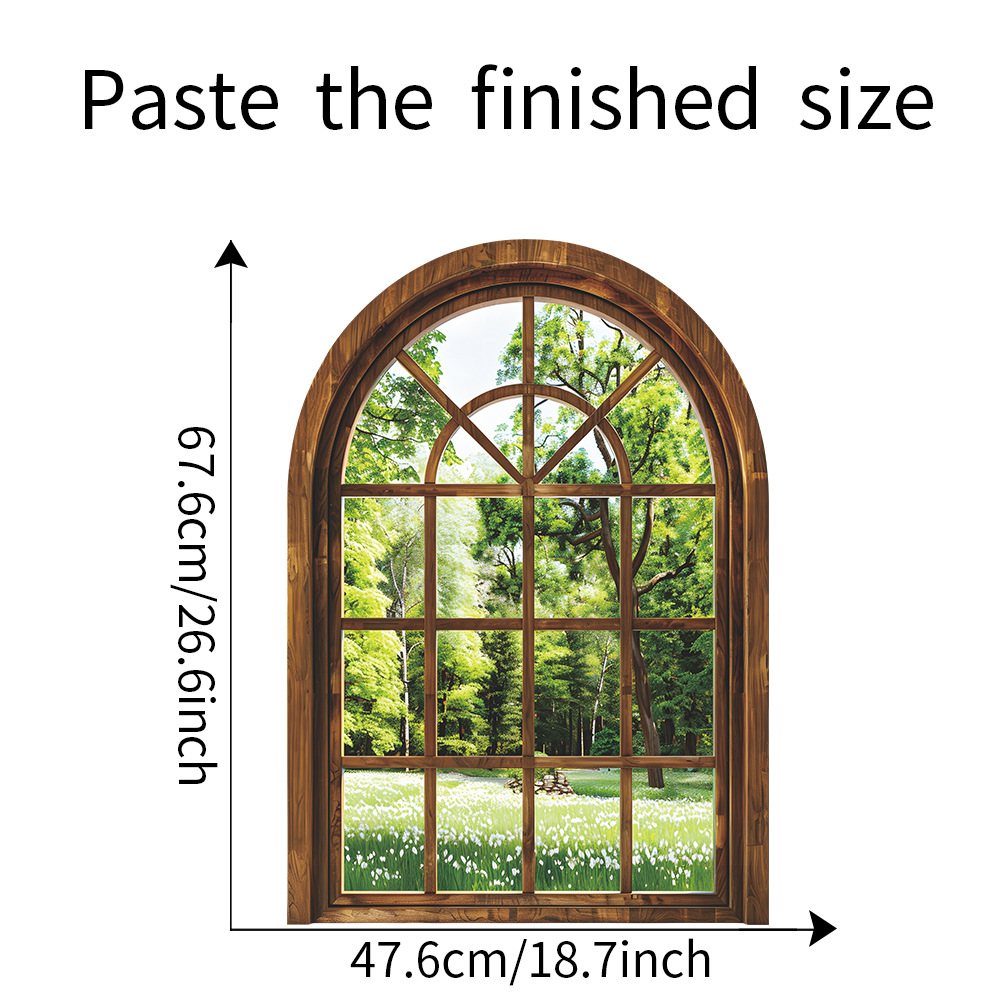 Fake Window Wall Stickers Plan - Home Office Windows 评论和价格