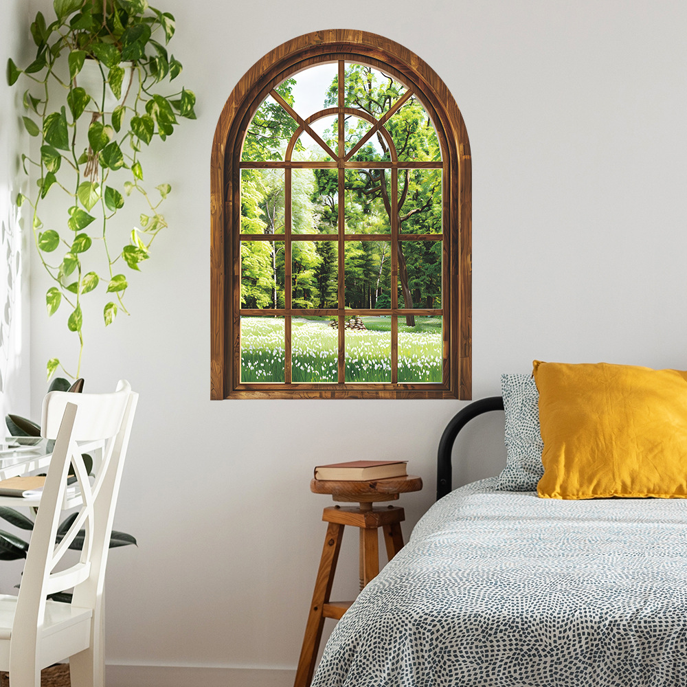 Fake Window Wall Stickers Plan - Home Office Windows 评论和价格