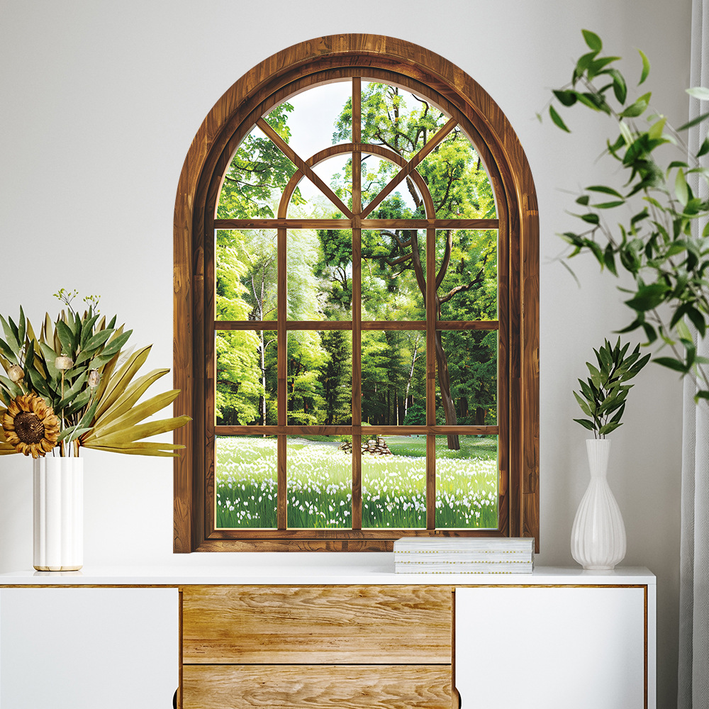 Fake Window Wall Stickers Plan - Home Office Windows 评论和价格