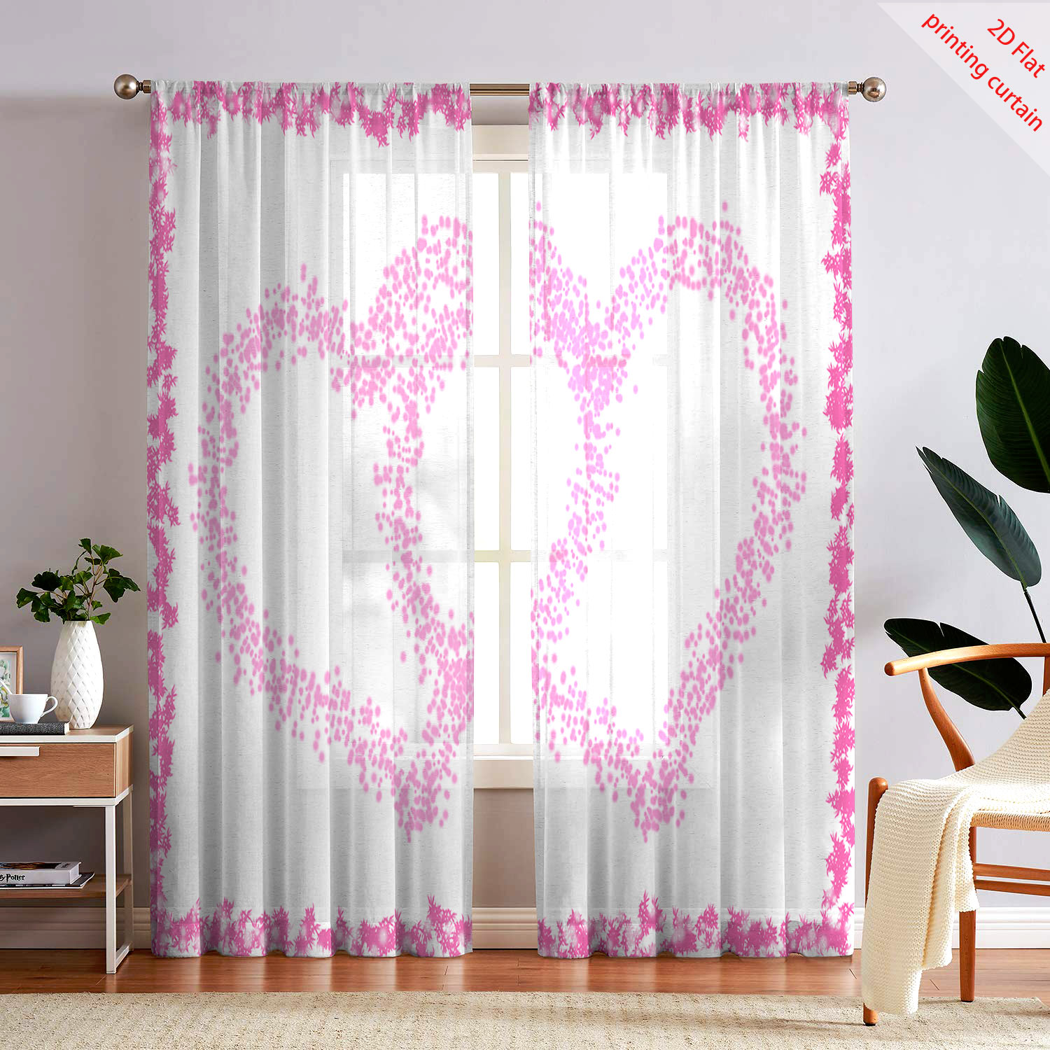 Heart Shaped Printed Transpare - Home Office Youtube 评论和价格