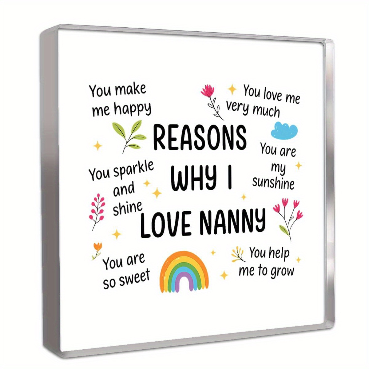 Nanny Gifts Boho Floral Rainbo - Home Office Quotes 评论和价格