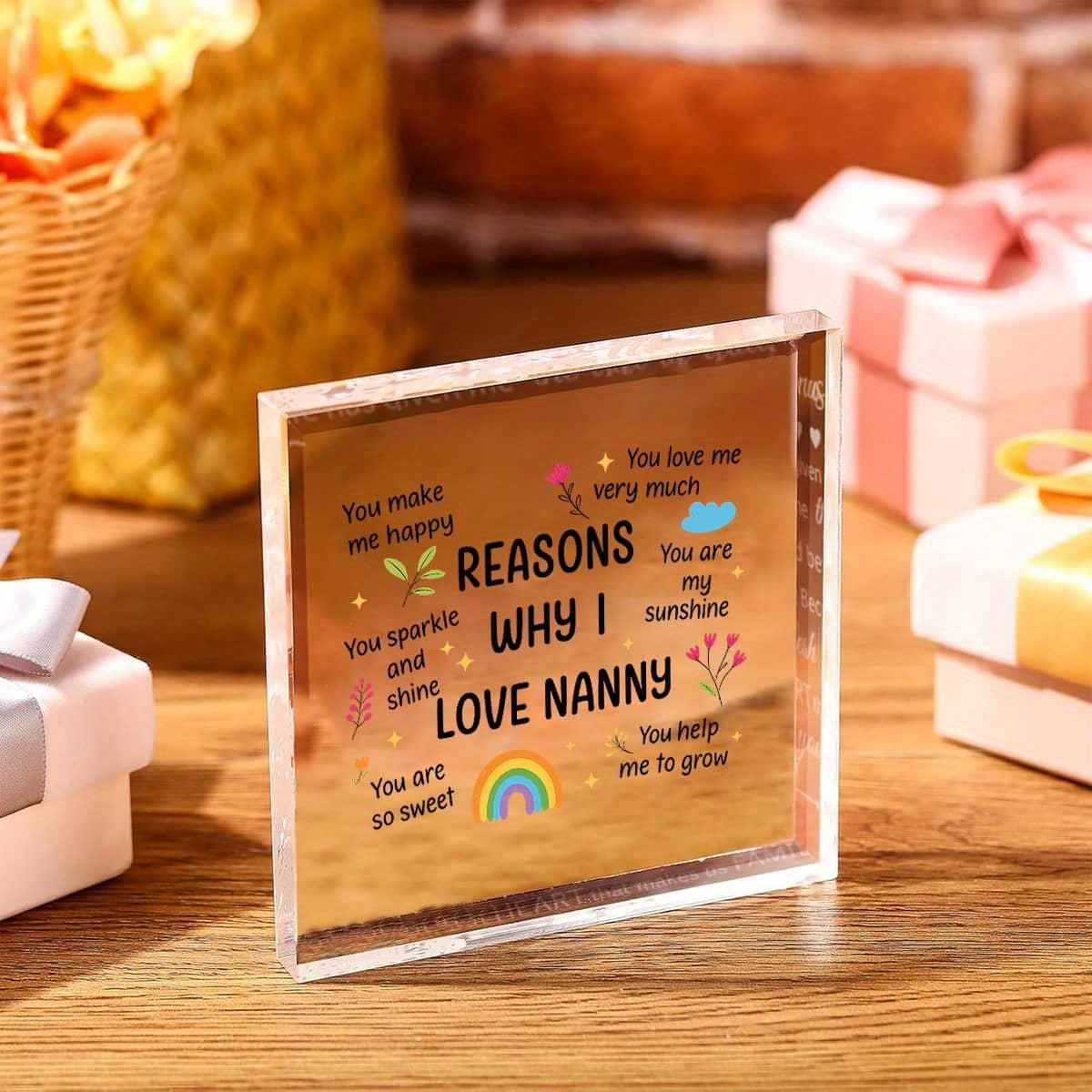 Nanny Gifts Boho Floral Rainbo - Home Office Quotes 评论和价格