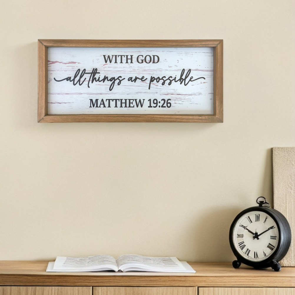 Rustic Wooden Bible Wall Plaqu - Home Office Quotes 评论和价格