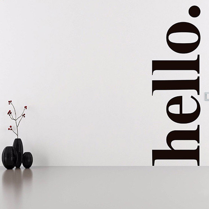Hello Quotes Wall Sticker Viny - Home Office Quotes 评论和价格
