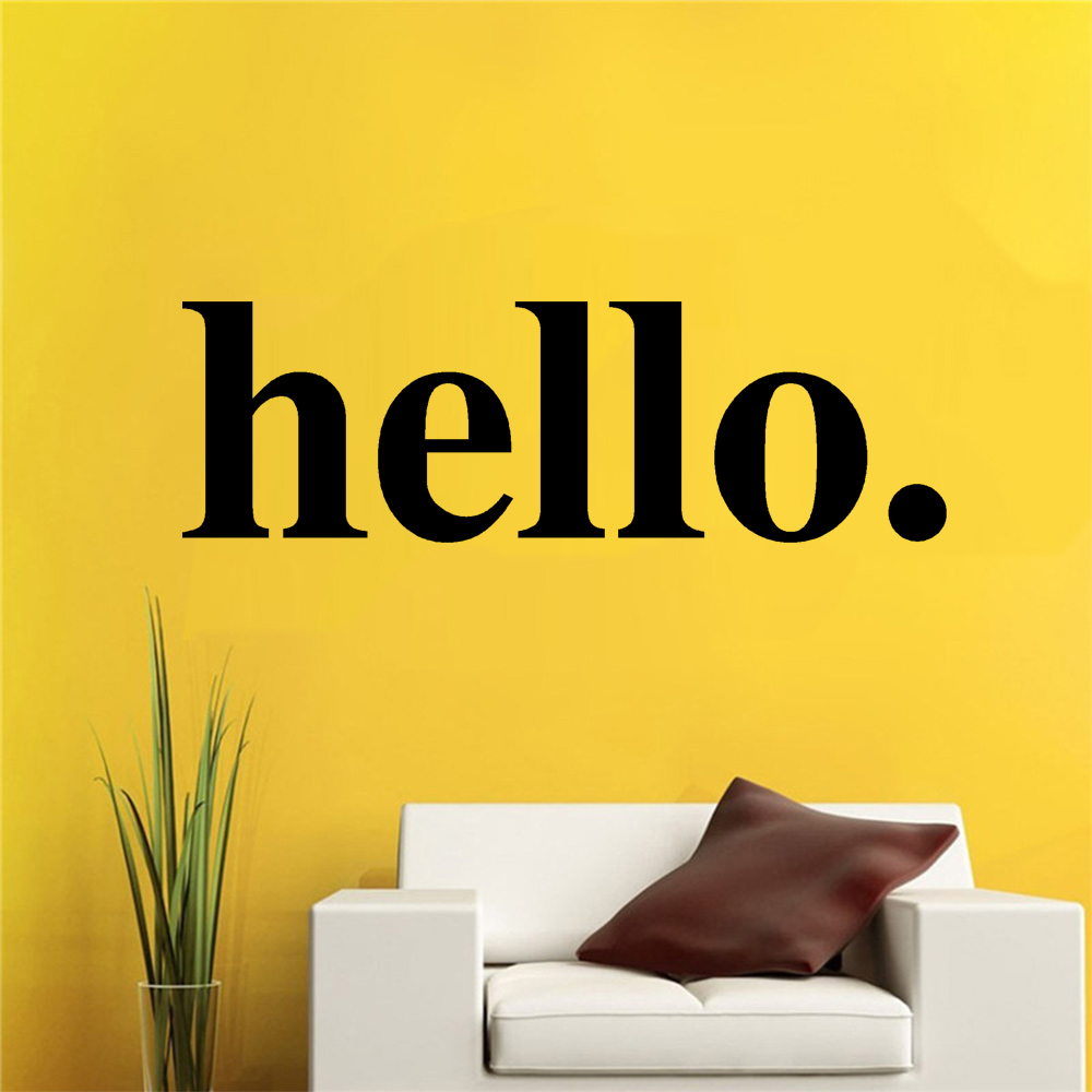 Hello Quotes Wall Sticker Viny - Home Office Quotes 评论和价格
