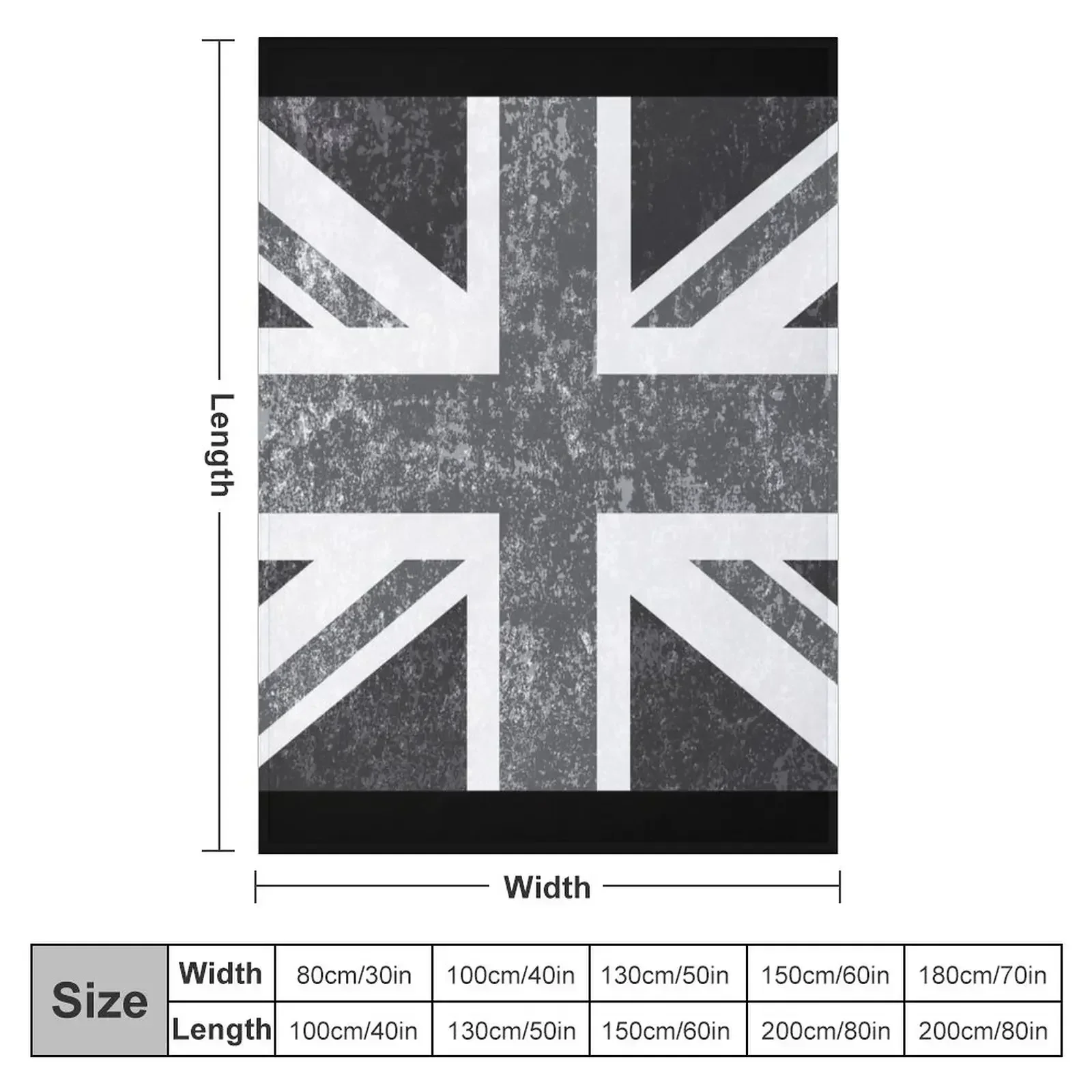 Union Jack Vintage Grayscale - - Home Office United Kingdom 评论和价格