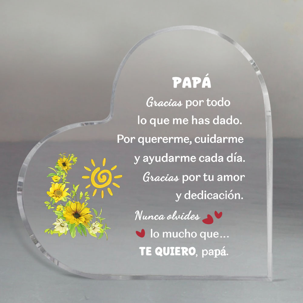 Spanish dad heart-shaped acryl - Home Office Logo 评论和价格