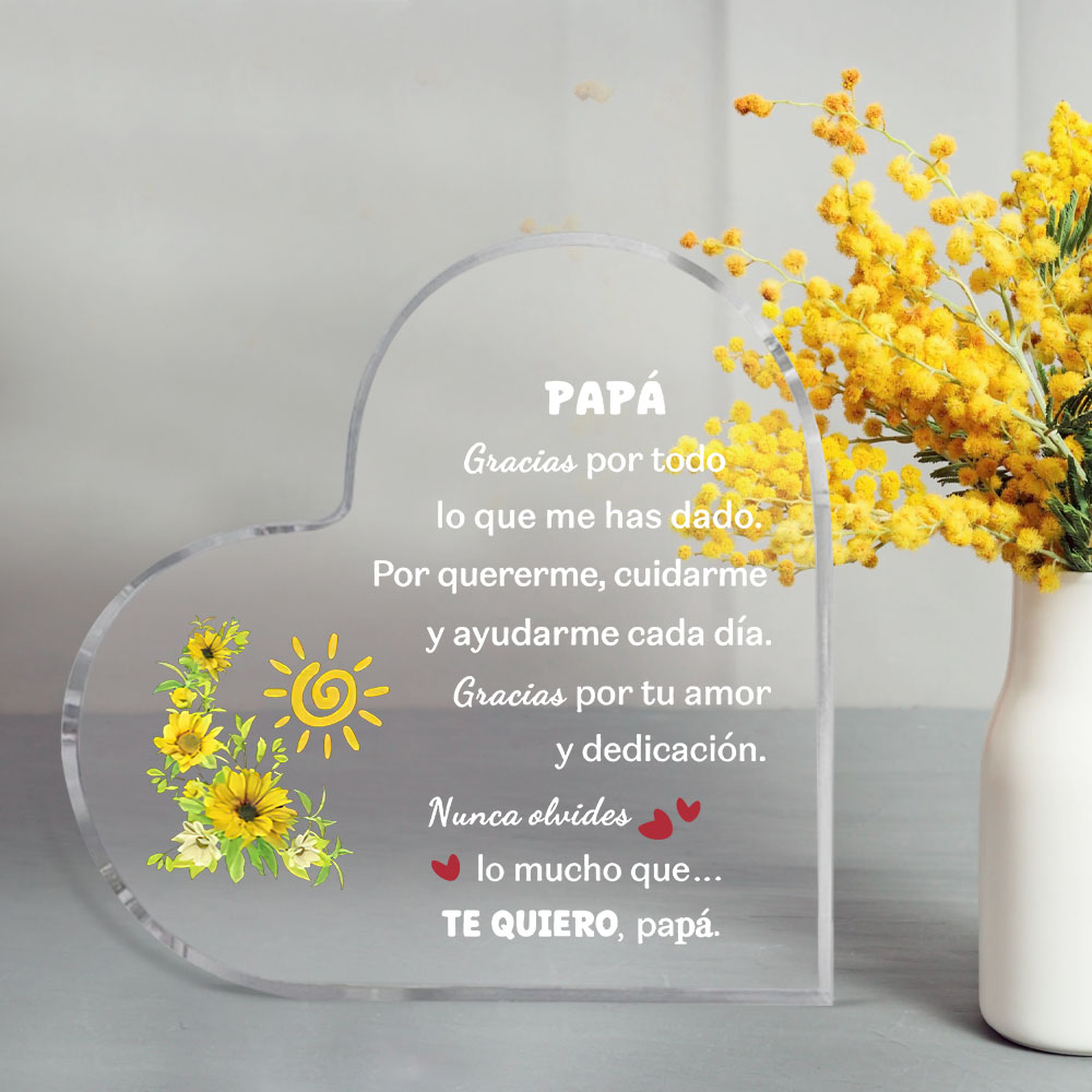 Spanish dad heart-shaped acryl - Home Office Logo 评论和价格