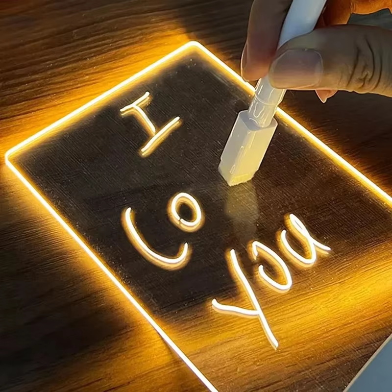 DIY Notepad LED Drawing Board  - Letter Tray Desk 评论和价格