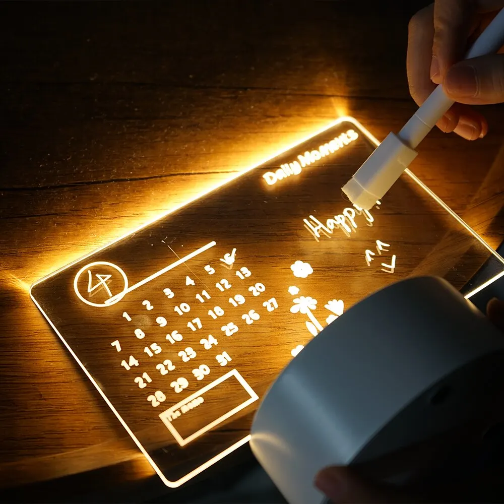 DIY Notepad LED Drawing Board  - Letter Tray Desk 评论和价格