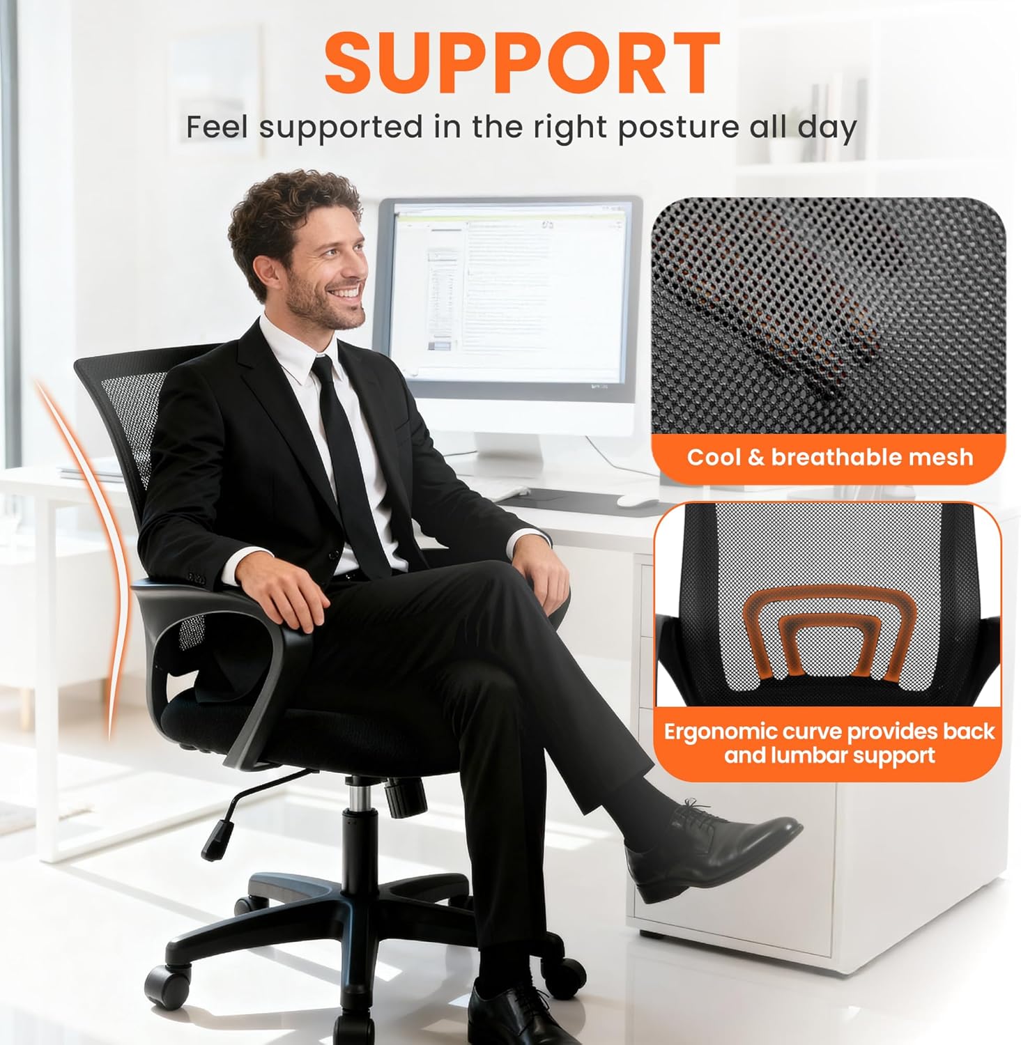 Ergonomic Mesh Office Chair wi - Home Office Chair 评论和价格