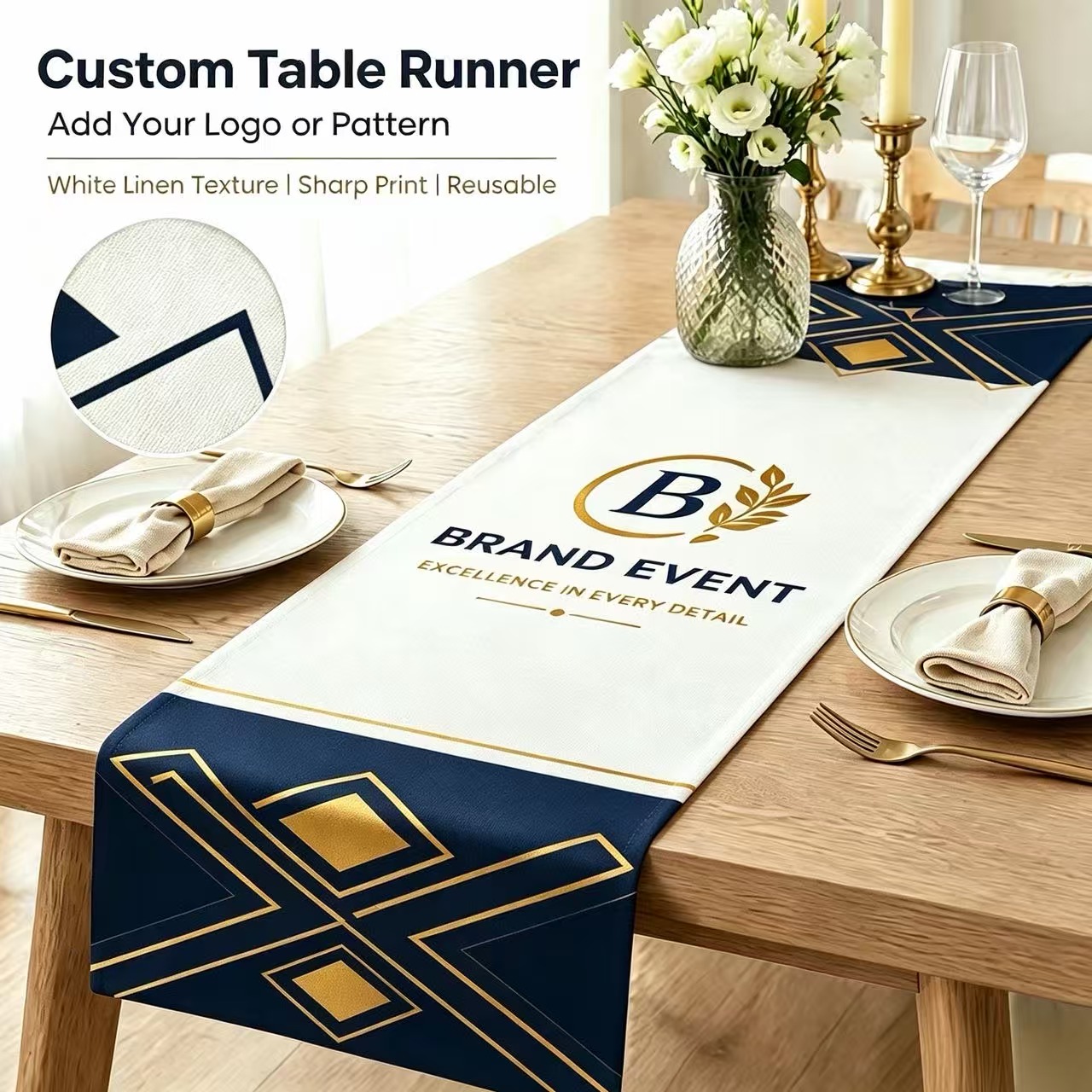 Custom Table Runner Personaliz - Home Office Logo 评论和价格