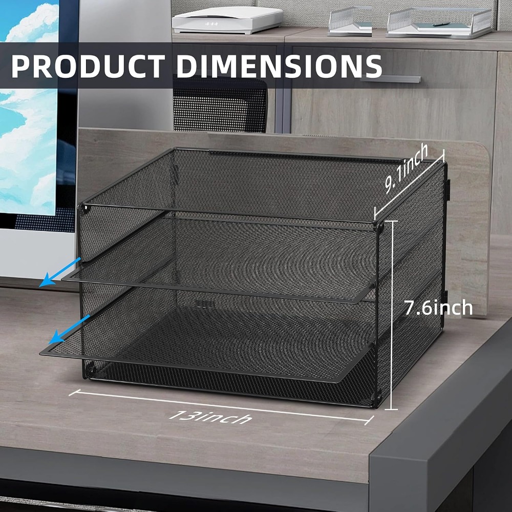 3-Tier Mesh Letter Tray for De - Letter Tray Desk 评论和价格
