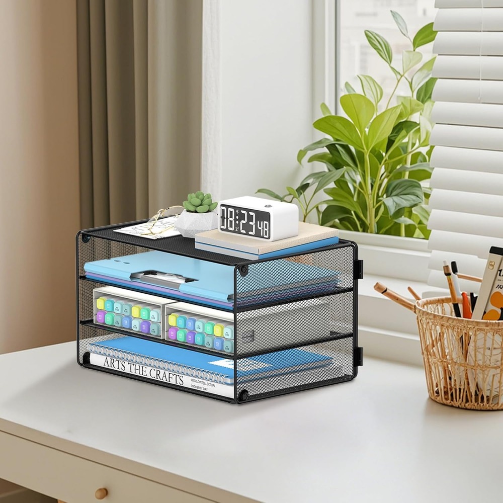 3-Tier Mesh Letter Tray for De - Letter Tray Desk 评论和价格