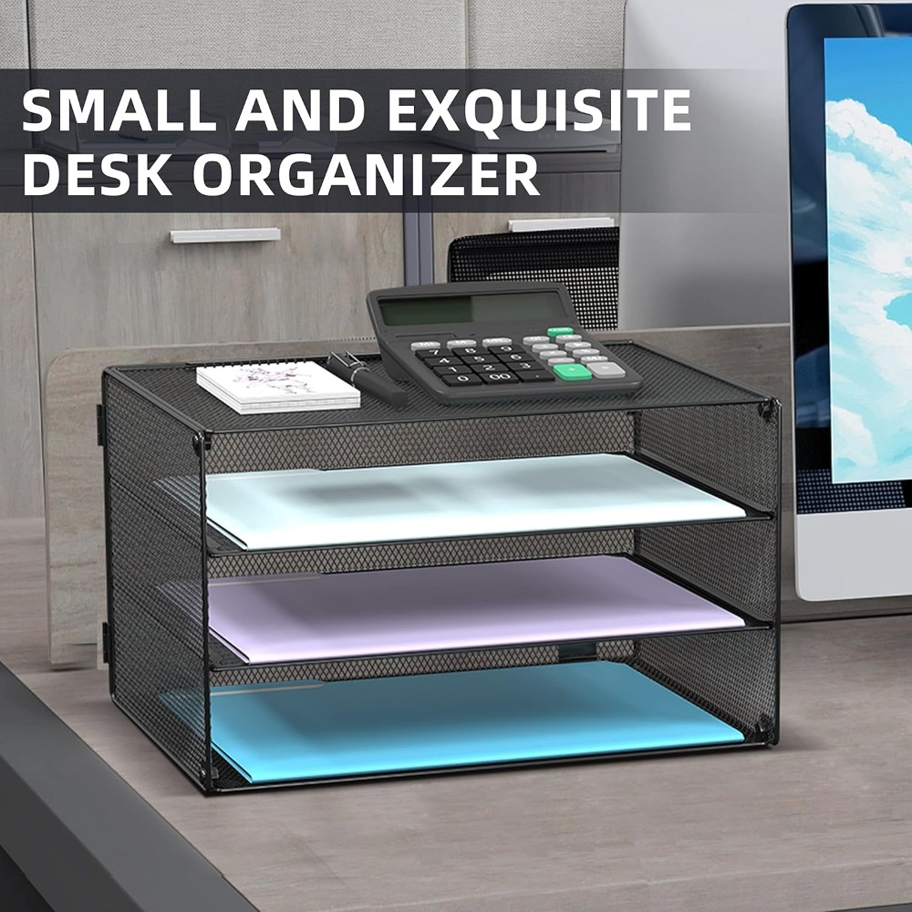 3-Tier Mesh Letter Tray for De - Letter Tray Desk 评论和价格