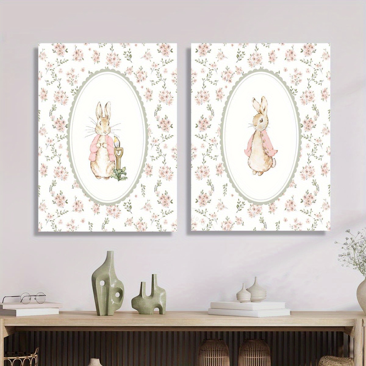 2pcs Retro Easter Rabbit Canva - Home Office Youtube 评论和价格