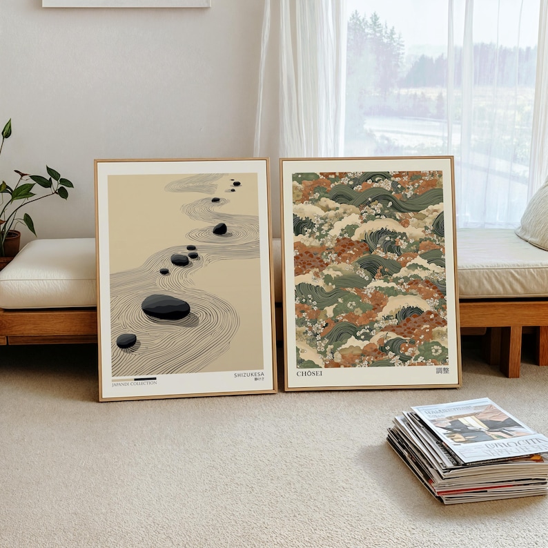 2pcs Japandi Zen Canvas Wall A - Home Office Youtube 评论和价格
