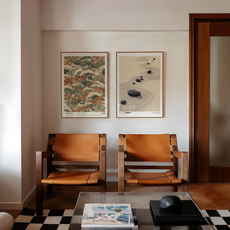2pcs Japandi Zen Canvas Wall A - Home Office Youtube 评论和价格