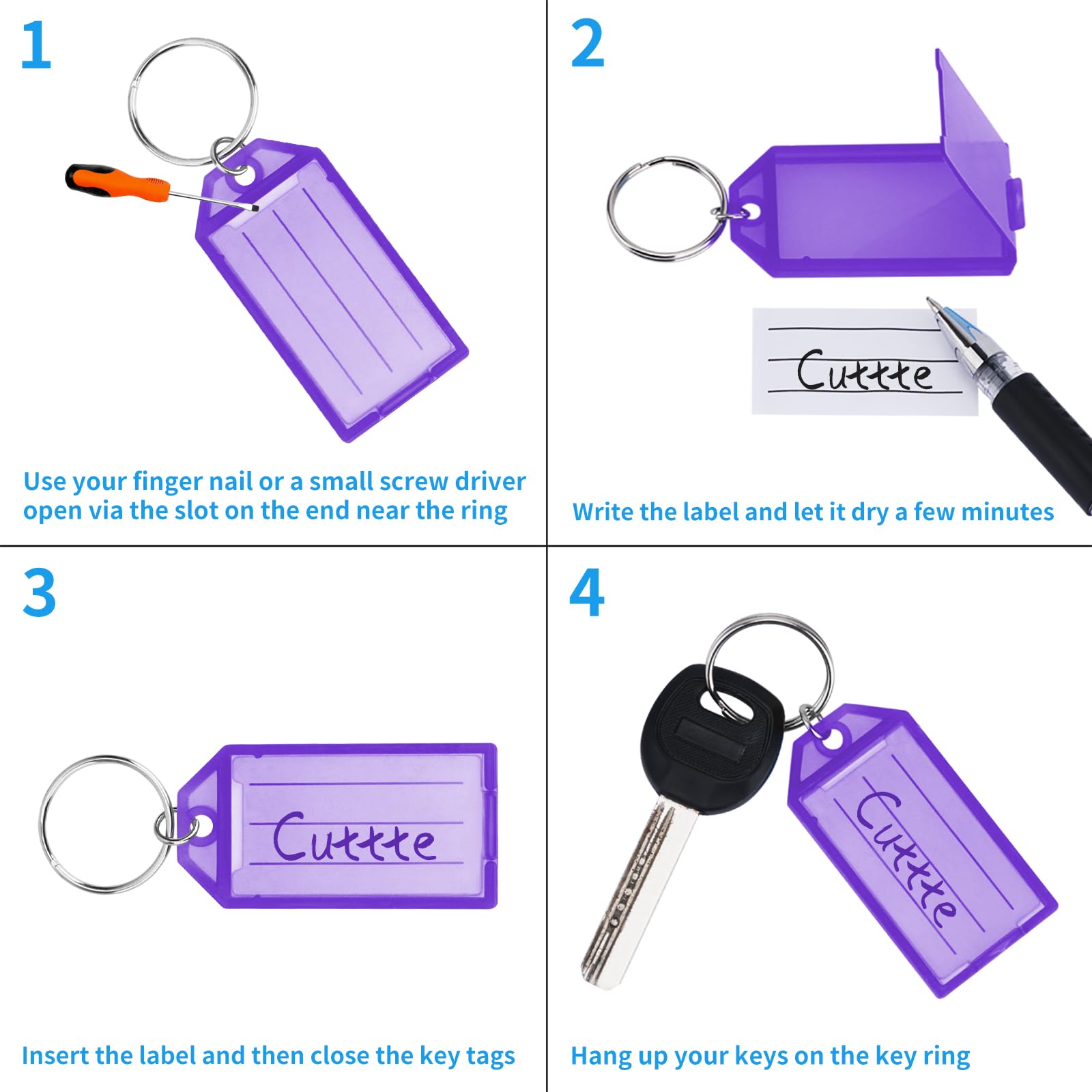 16 Pack Plastic Key Tags with  - Home Office Windows 评论和价格