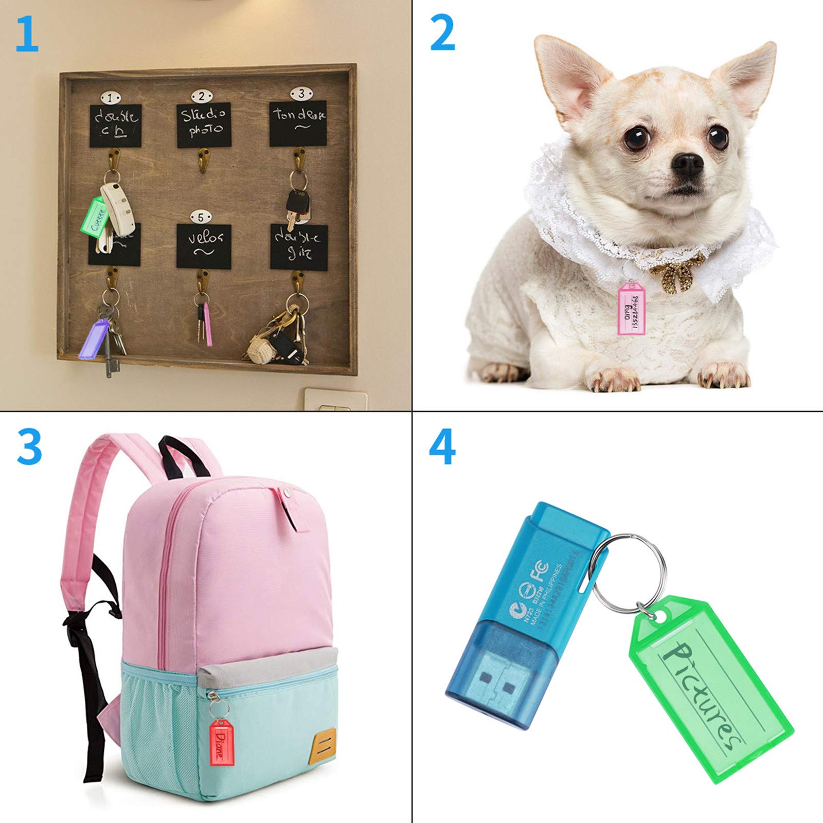 16 Pack Plastic Key Tags with  - Home Office Windows 评论和价格