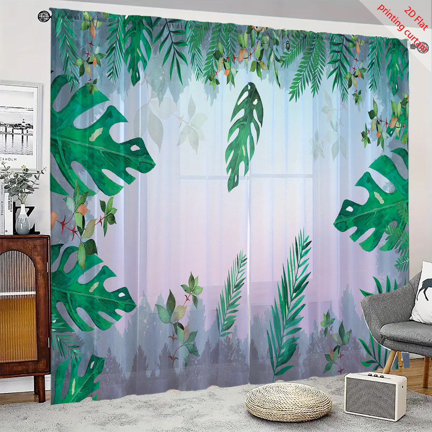 Plant Printed Transparent Scre - Home Office Youtube 评论和价格