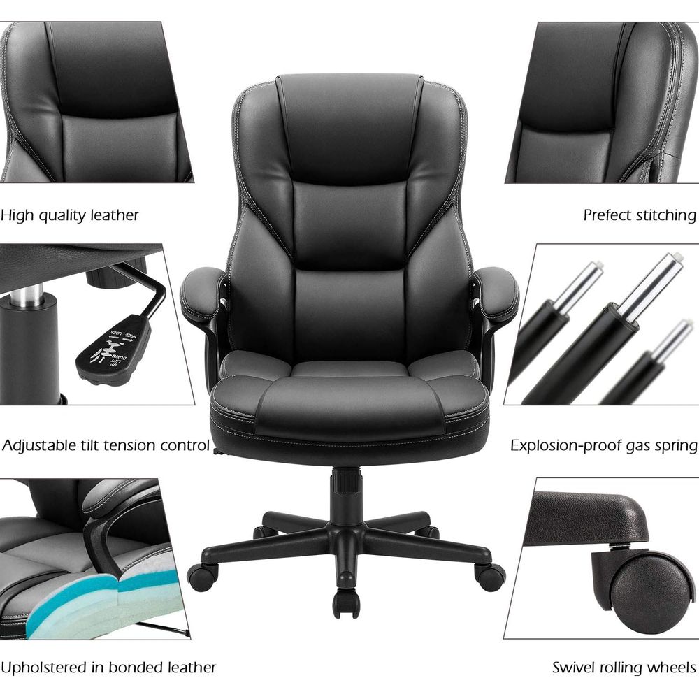 High-Back Swivel PU Leather Of - Home Office Chair 评论和价格