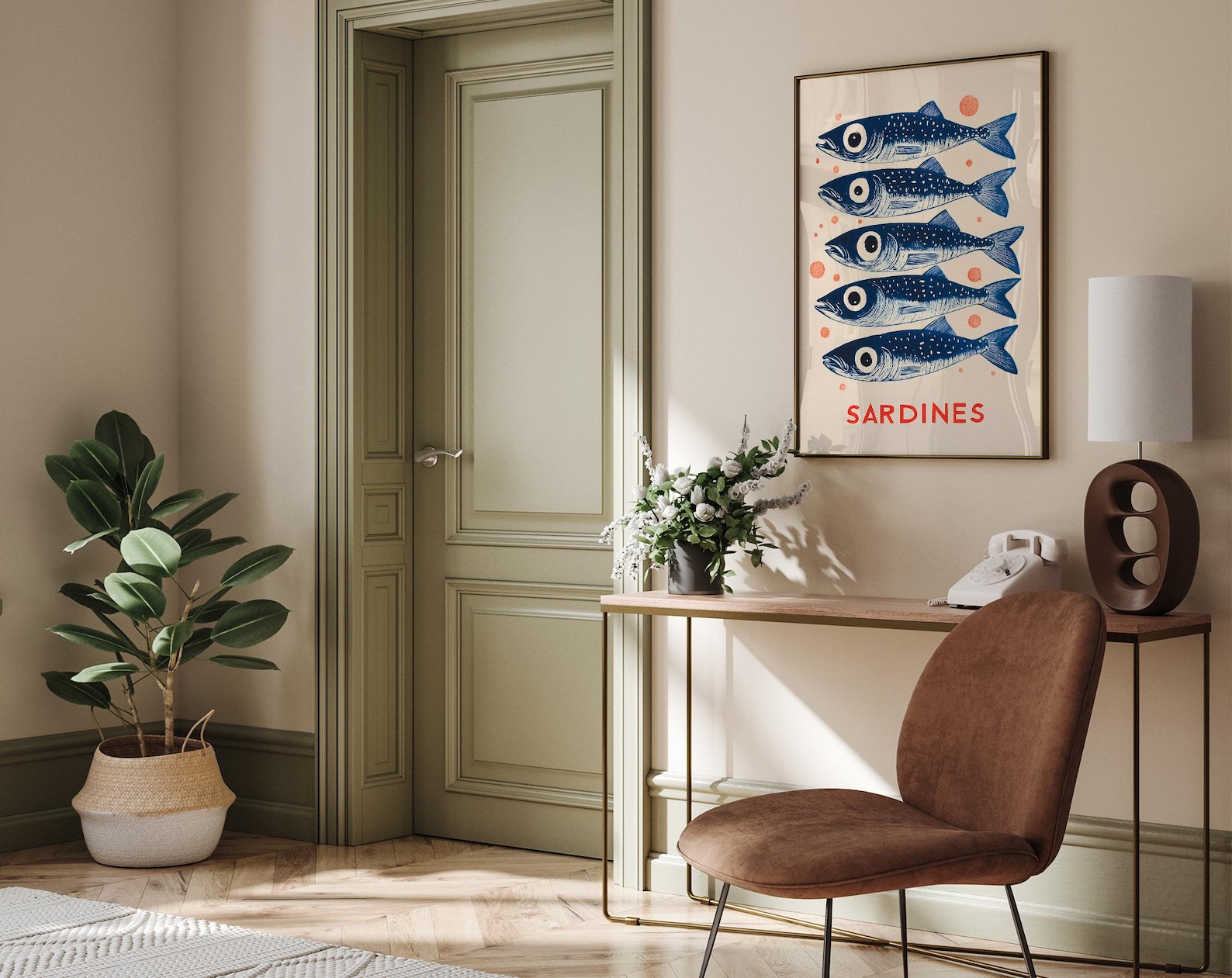 Vintage Sardines Canvas Wall A - Home Office Youtube 评论和价格